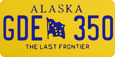 AK license plate GDE350