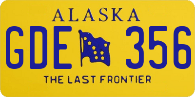 AK license plate GDE356