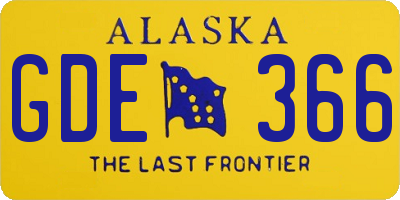AK license plate GDE366
