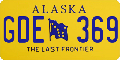 AK license plate GDE369