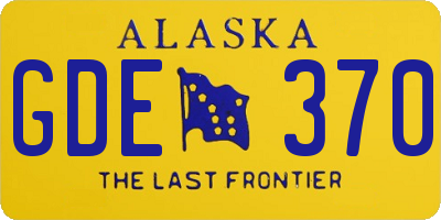 AK license plate GDE370