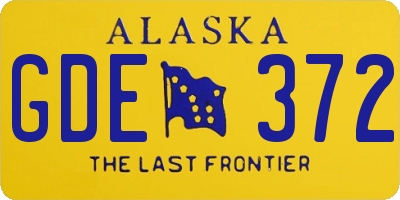 AK license plate GDE372