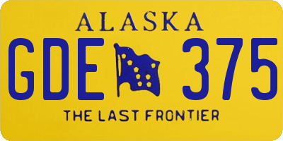 AK license plate GDE375
