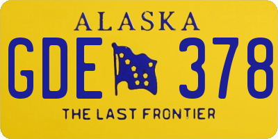 AK license plate GDE378