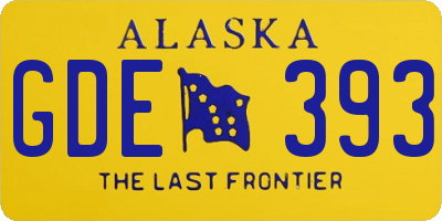 AK license plate GDE393