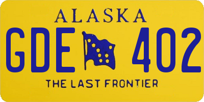 AK license plate GDE402