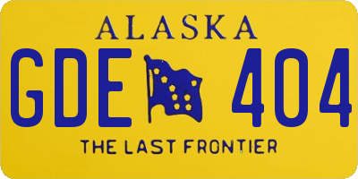 AK license plate GDE404