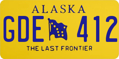 AK license plate GDE412