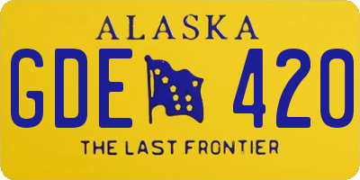 AK license plate GDE420