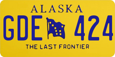 AK license plate GDE424