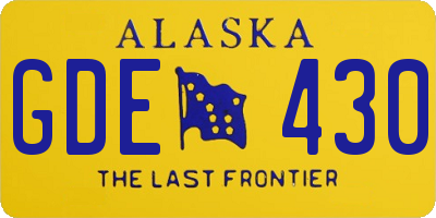 AK license plate GDE430