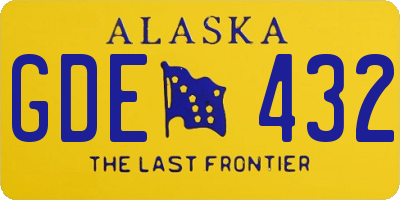 AK license plate GDE432