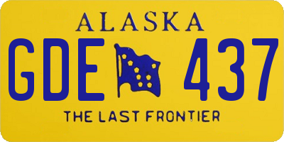 AK license plate GDE437