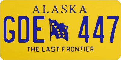 AK license plate GDE447