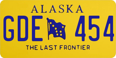 AK license plate GDE454
