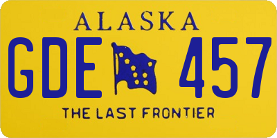 AK license plate GDE457
