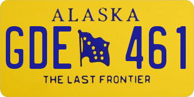 AK license plate GDE461