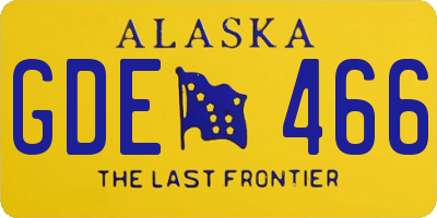 AK license plate GDE466