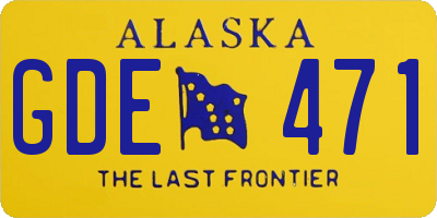 AK license plate GDE471