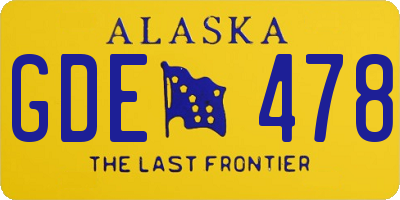 AK license plate GDE478