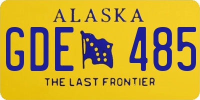 AK license plate GDE485