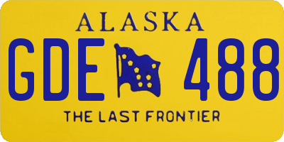 AK license plate GDE488