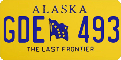 AK license plate GDE493