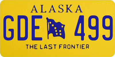 AK license plate GDE499