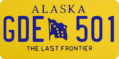 AK license plate GDE501
