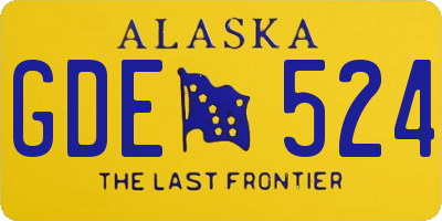 AK license plate GDE524