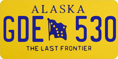 AK license plate GDE530