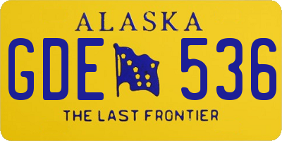 AK license plate GDE536