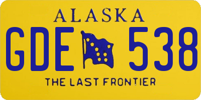 AK license plate GDE538