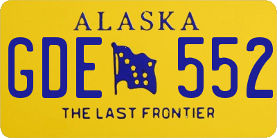 AK license plate GDE552