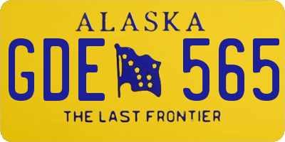 AK license plate GDE565