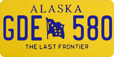 AK license plate GDE580