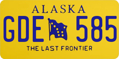 AK license plate GDE585