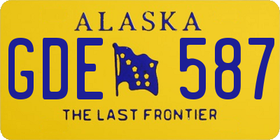 AK license plate GDE587