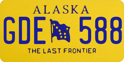 AK license plate GDE588