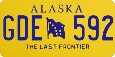 AK license plate GDE592