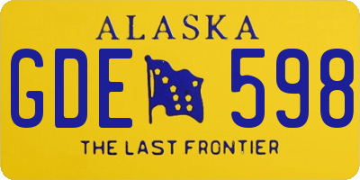AK license plate GDE598