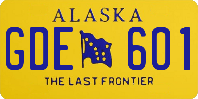 AK license plate GDE601