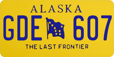 AK license plate GDE607