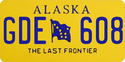 AK license plate GDE608