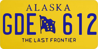 AK license plate GDE612