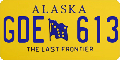 AK license plate GDE613