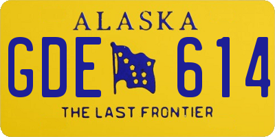 AK license plate GDE614