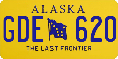 AK license plate GDE620