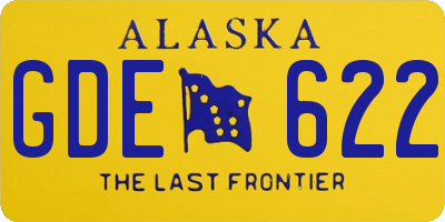 AK license plate GDE622