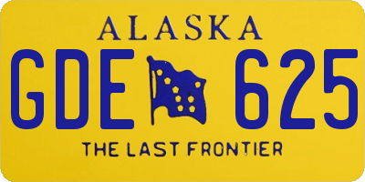 AK license plate GDE625